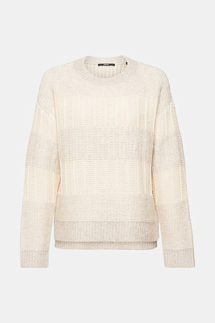 Structured jumper with sequins, OFF WHITE, detail-asia image number 6