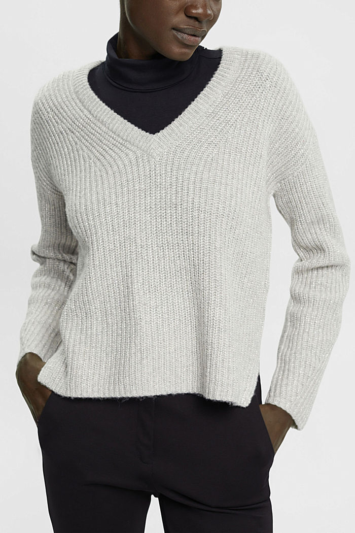 Wool blend jumper, LIGHT GREY, detail-asia image number 0