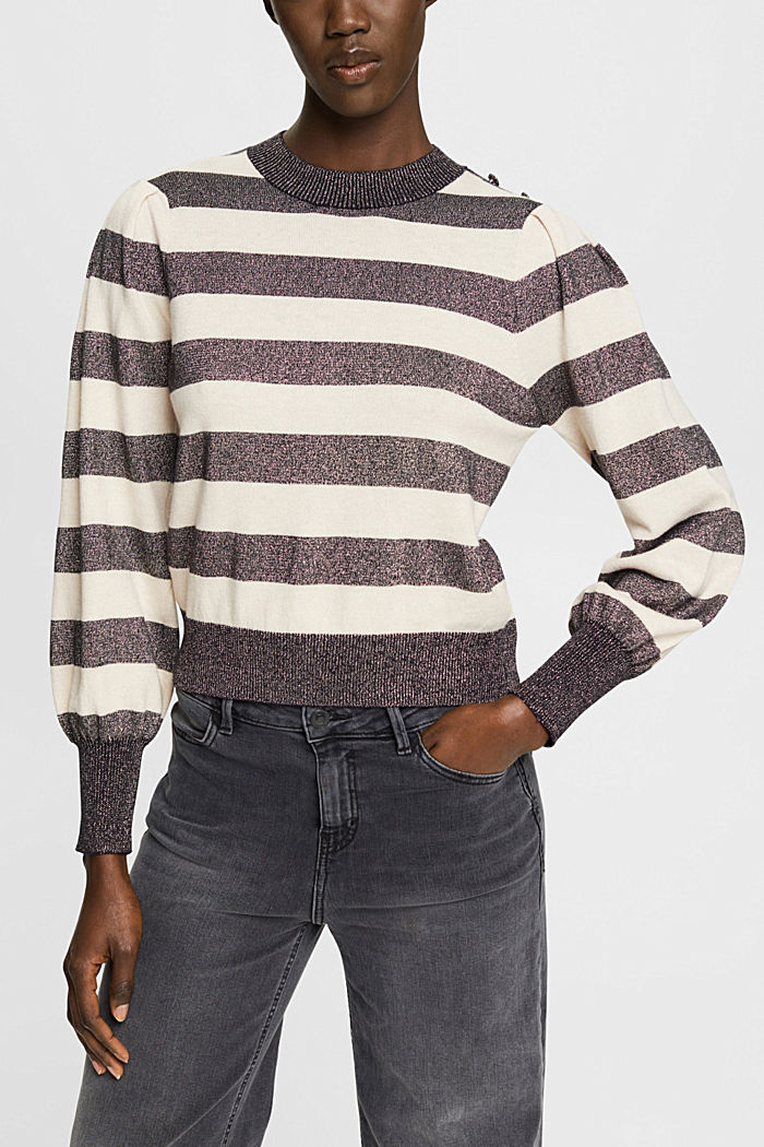 Jumper with glittering stripes