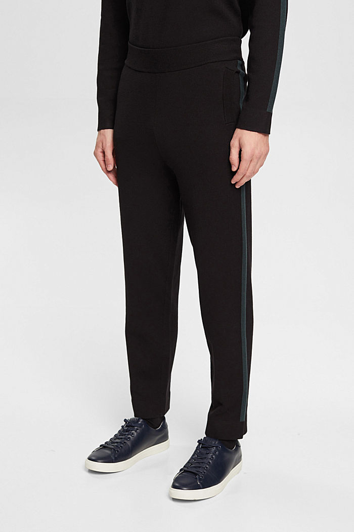 Knitted joggers, LENZING™ ECOVERO™, BLACK, detail-asia image number 0