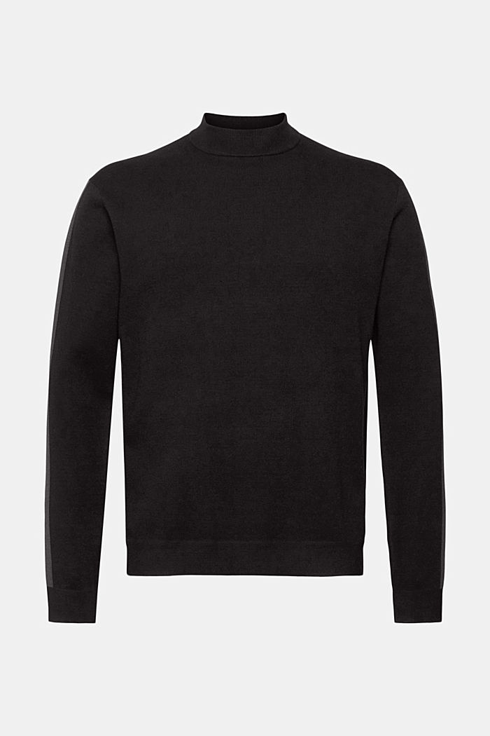 Mock neck sweater, LENZING™ ECOVERO™, BLACK, detail-asia image number 6