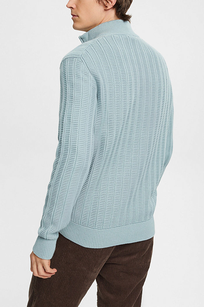 Chunky half-zip jumper, GREY BLUE, detail-asia image number 3