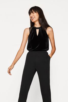 Esprit Elegant jumpsuit in jersey and velvet at our Online Shop