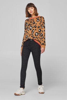 edc - Stretch jeans with a leopard skin print at our Online Shop