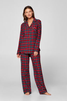 Esprit - Checked flannel pyjamas, 100% cotton at our Online Shop
