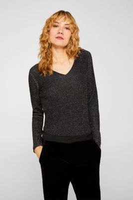 Esprit Glitrende pullover med draperet detalje i Esprits
