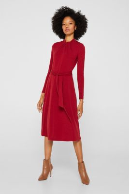 Jersey-Stretch-Kleid mit drapiertem Kragen
