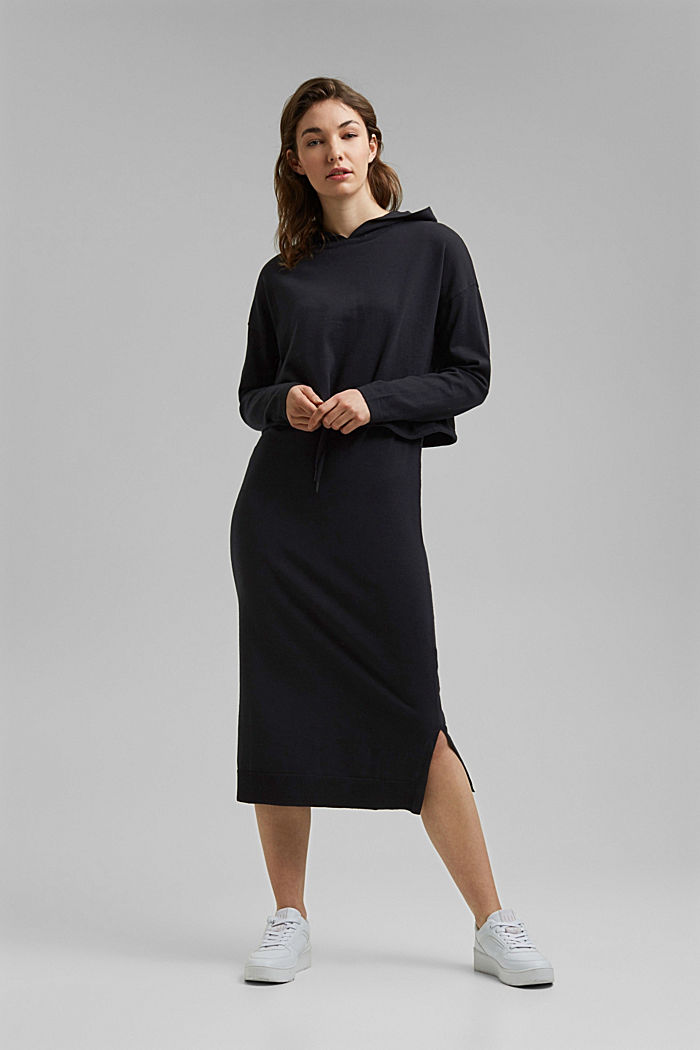 2-in-1: jurk met organic cotton, BLACK, detail image number 0