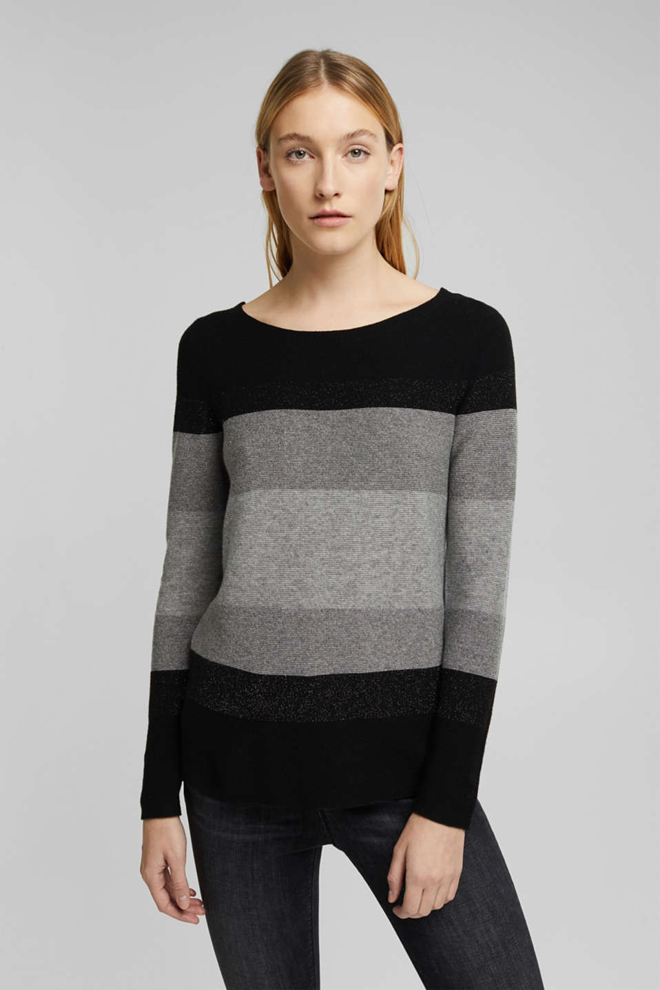 Esprit - Cashmere blend: striped jumper at our Online Shop