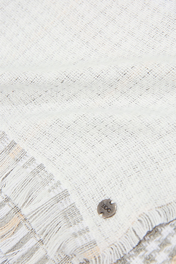 Gerecycled: sjaal met motiefmix, OFF WHITE, detail image number 2