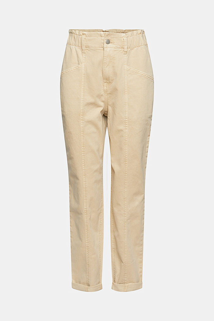 Kalhoty s pasem ve stylu paperbag, bio bavlna