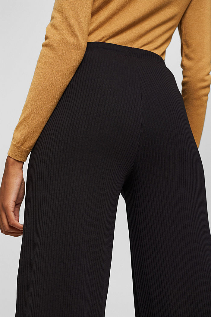 Pantalón de pernera ancha en algodón ecológico, BLACK, detail image number 5