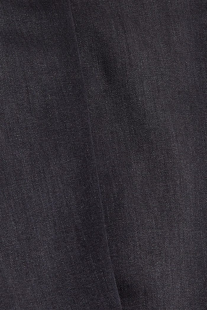 Jean au look usé, coton biologique, BLACK DARK WASHED, detail image number 4