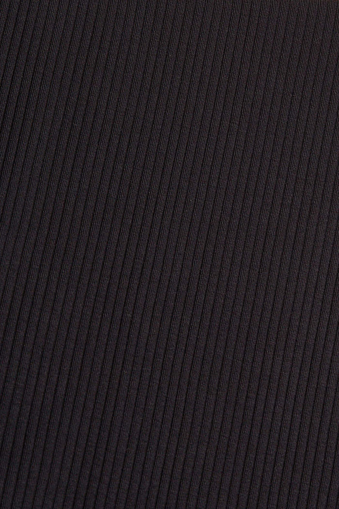 Jupe côtelée en jersey de coton biologique, BLACK, detail image number 4