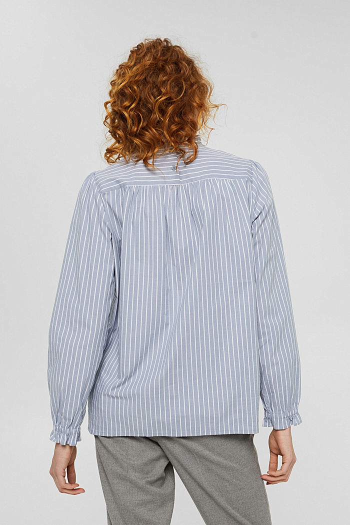 Gestreepte blouse met ruches als detail, MEDIUM GREY, detail image number 3