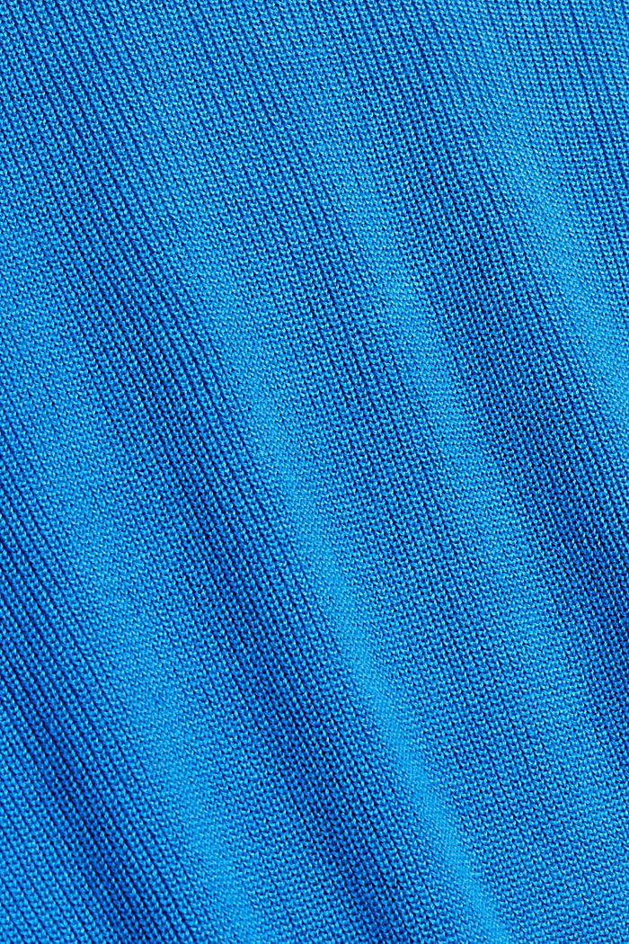 Luomupuuvillasta valmistettu neulepusero, jossa liehukkeet, BLUE, detail image number 4