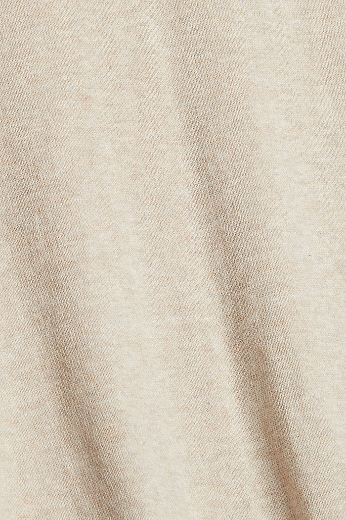 Pull-over à chauve-souris en coton mélangé biologique, BEIGE, detail image number 4