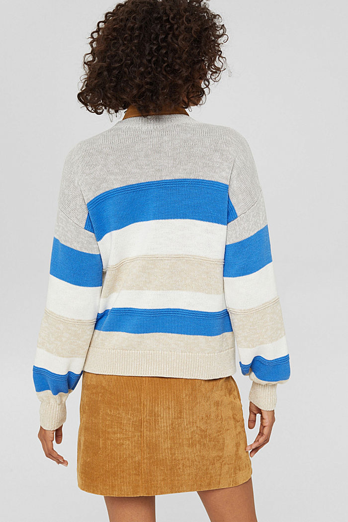 Sweter w paski z bawełny, BLUE, detail image number 3