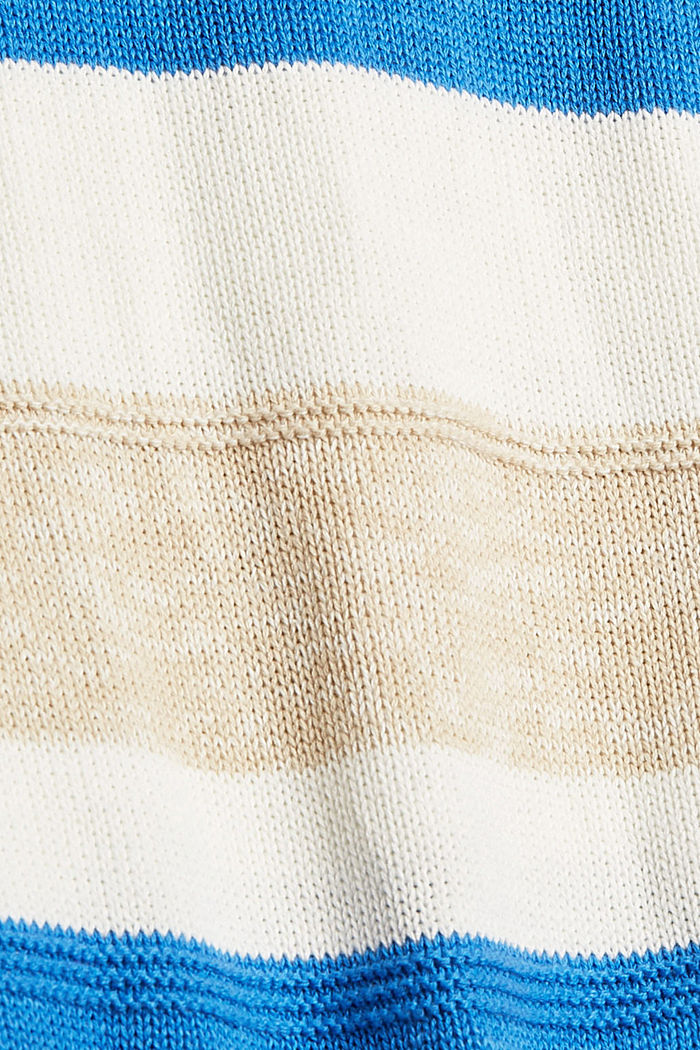 Gestreepte gebreide trui van katoen, BLUE, detail image number 4