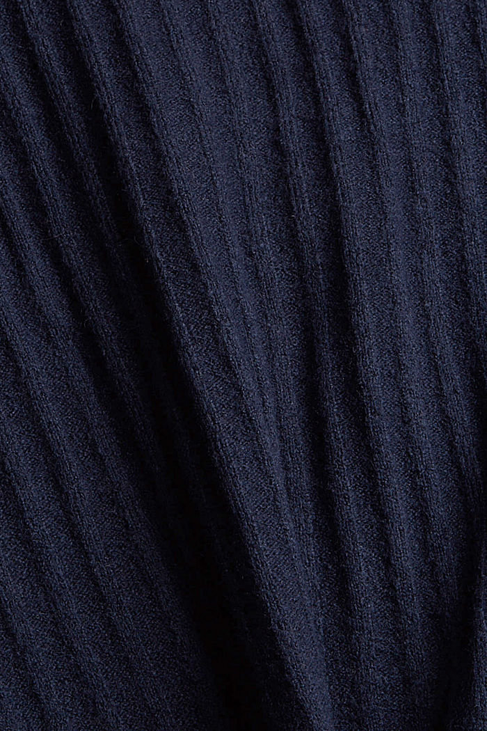 Sisältää villaa: ribbineuletyylinen neuletakki, NAVY, detail image number 4