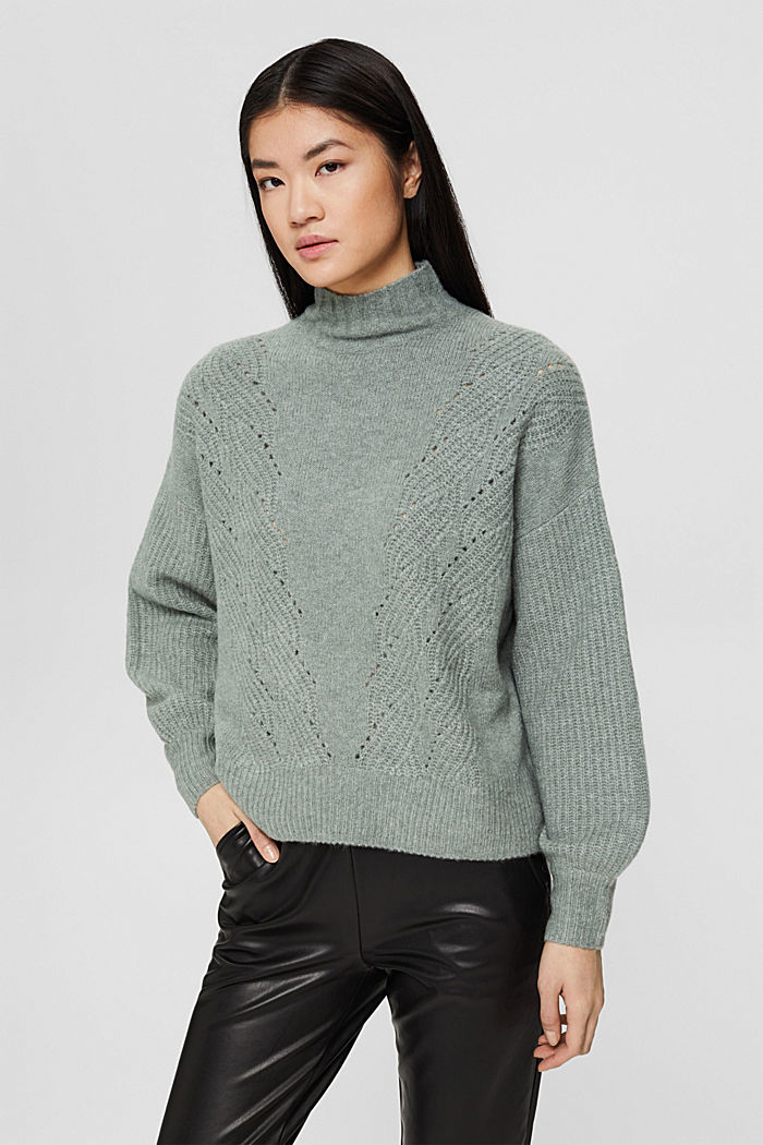 Fashion Sweater, DUSTY GREEN, detail image number 0