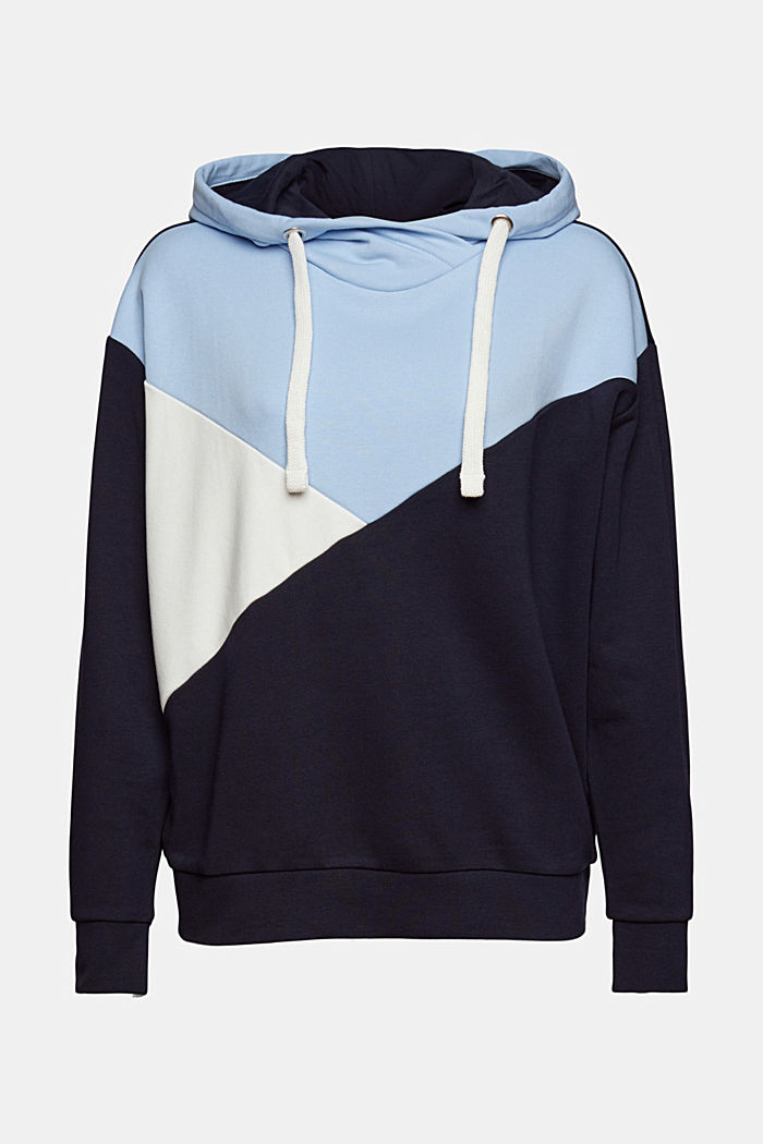 Gerecycled: hoodie in colour block-design, NAVY, detail image number 6