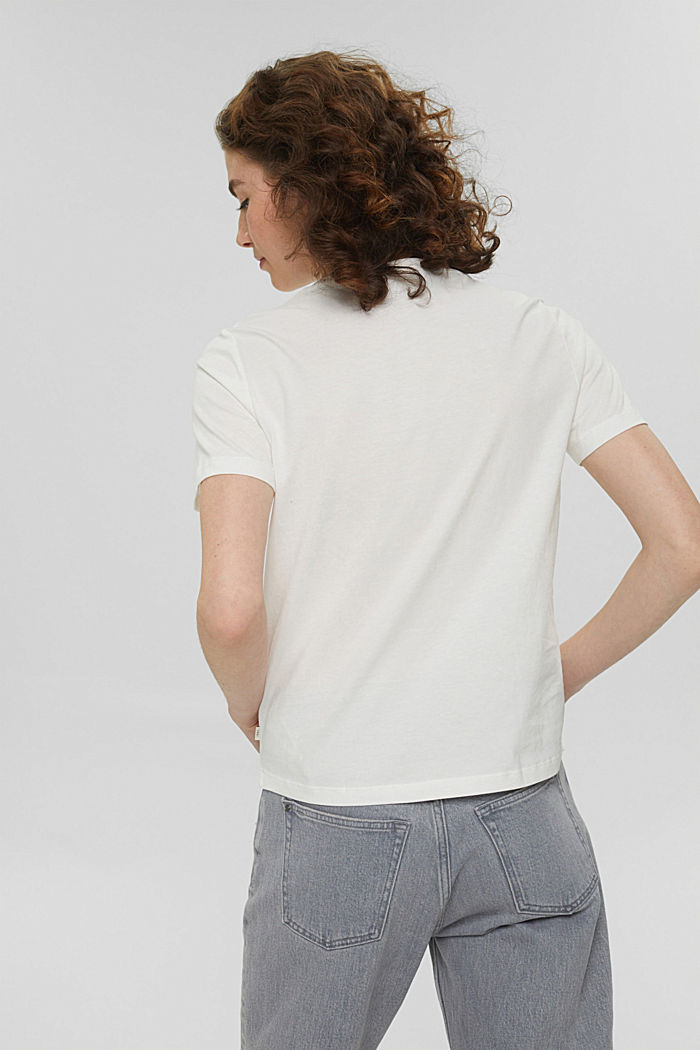 T-shirt à imprimé, 100 % bio coton, OFF WHITE, detail image number 3