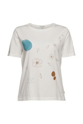 EDC T-shirt à imprimé, 100 % bio coton