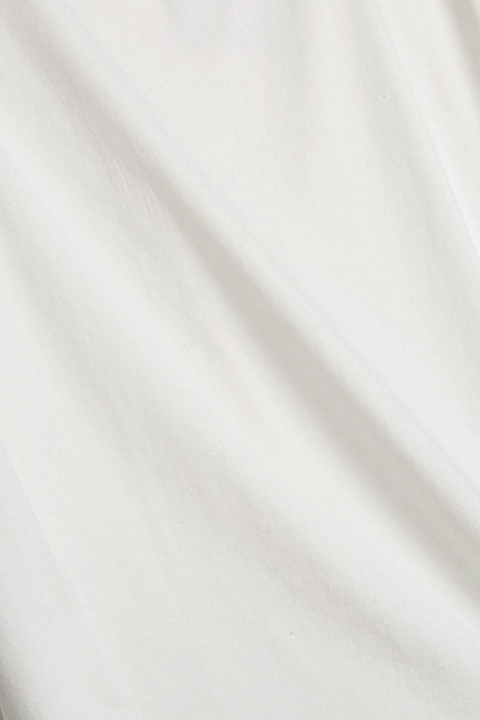 Koszulka z długim rękawem i dekoltem w serek, bawełna ekologiczna, OFF WHITE, detail image number 4