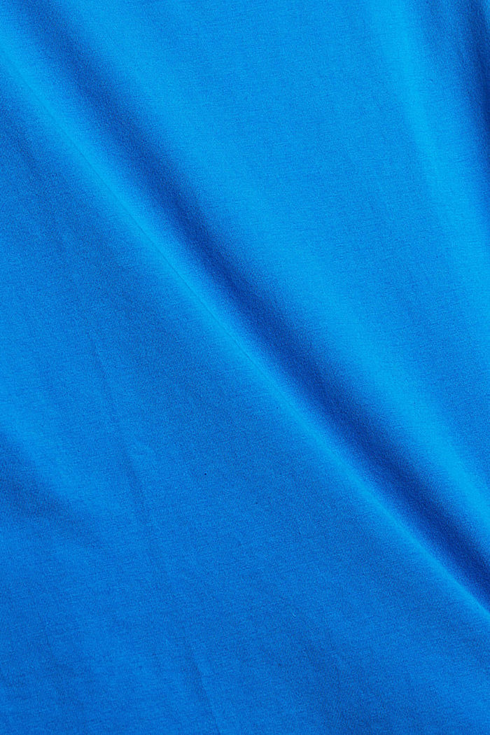 T-shirt à manches longues et encolure en V, coton biologique, BLUE, detail image number 4