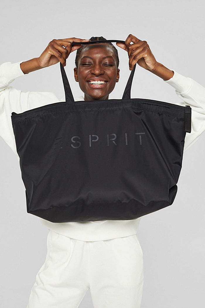 In materiale riciclato: borsa shopper con stampa del logo