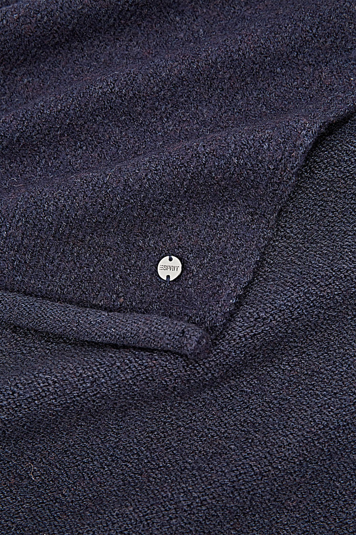 À teneur en laine : écharpe à bord roulotté, NAVY, detail image number 2