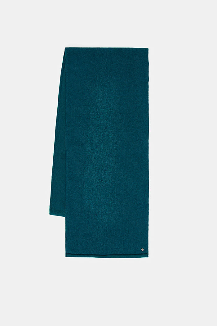 Met wol: sjaal met rolrandje, TEAL BLUE, detail image number 3