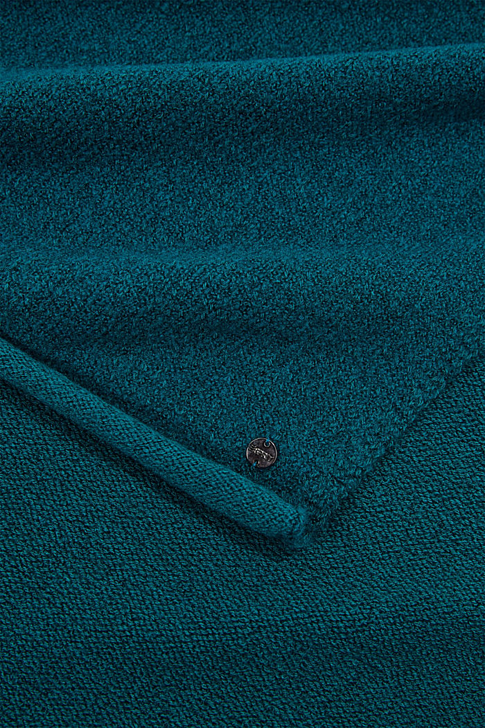 Met wol: sjaal met rolrandje, TEAL BLUE, detail image number 2