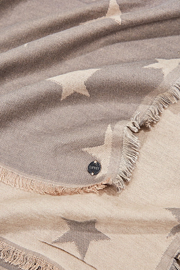 Sjaal met sterrenmotief, LENZING™ ECOVERO™, GREY, detail image number 2