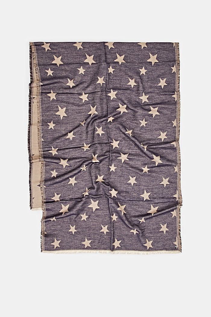 Sjaal met sterrenmotief, LENZING™ ECOVERO™, TAUPE, detail image number 3