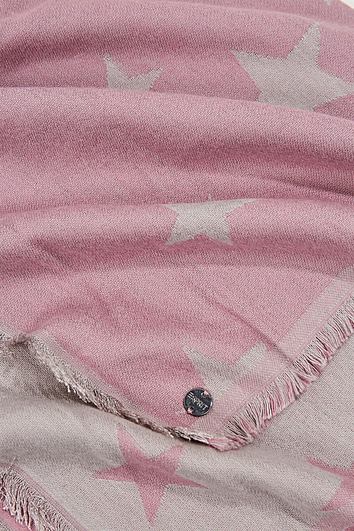Sjaal met sterrenmotief, LENZING™ ECOVERO™, MAUVE, detail image number 2