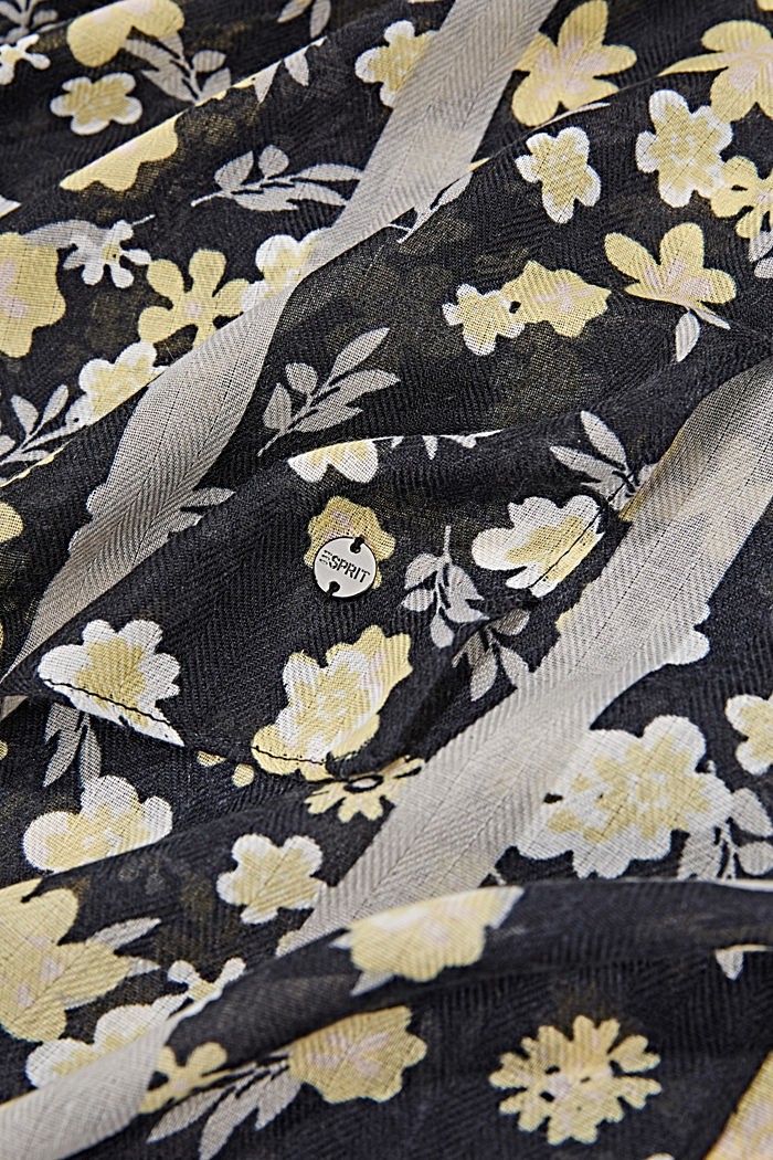 Geweven sjaal met print, BLACK, detail image number 2