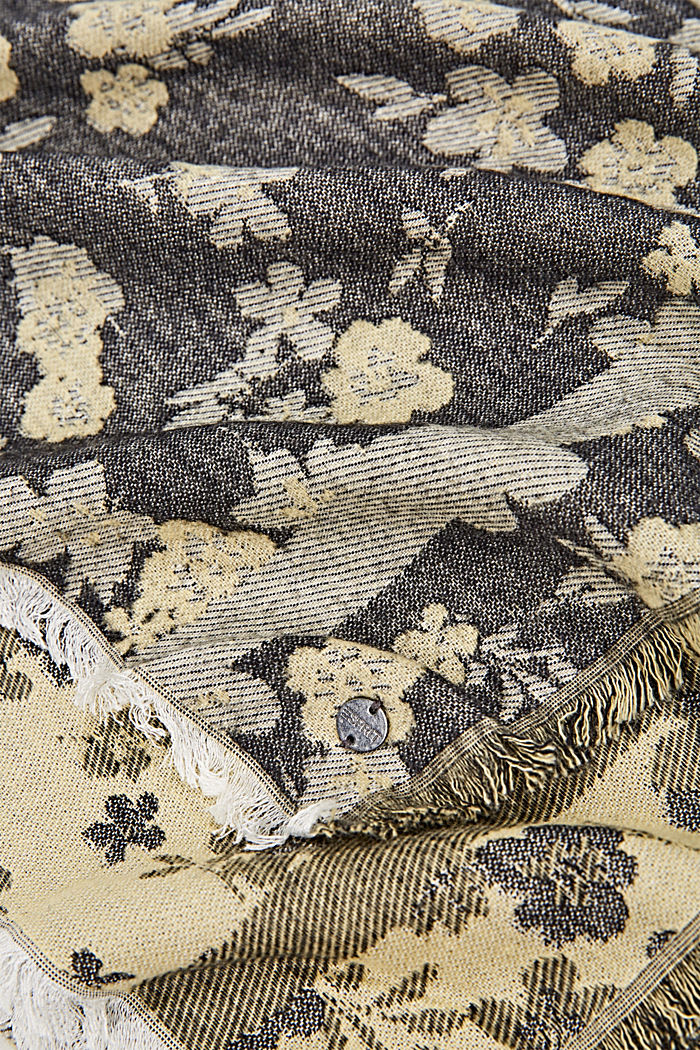 Sjaal met bloemenmotief, BLACK, detail image number 2
