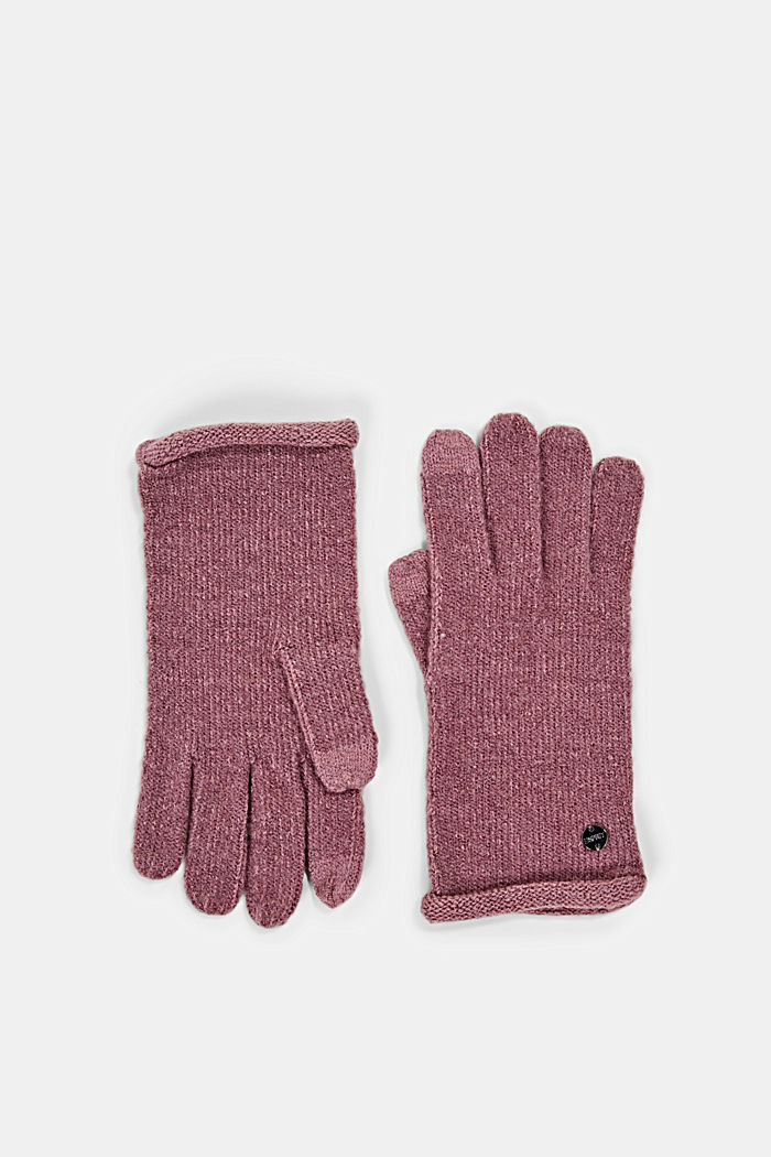 À teneur en laine : les gants à bord roulotté, MAUVE, detail image number 0