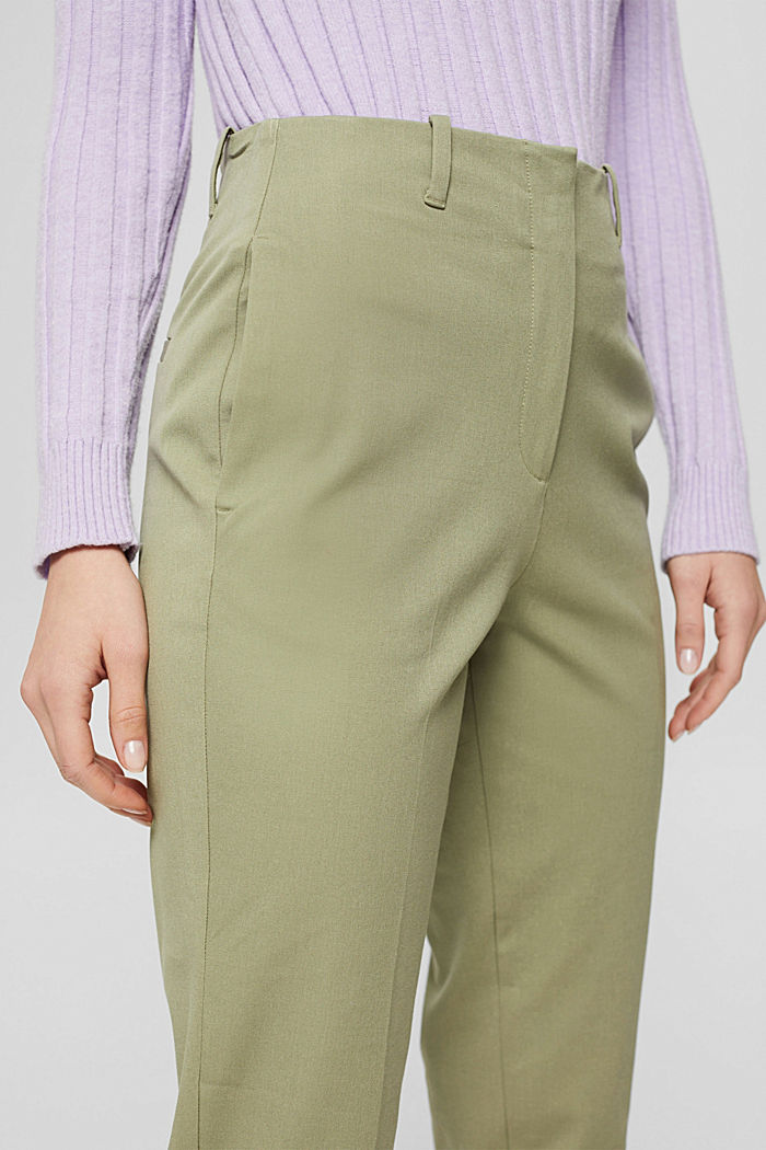 Elastyczne spodnie z mieszanki bawełnianej, LIGHT KHAKI, detail image number 2