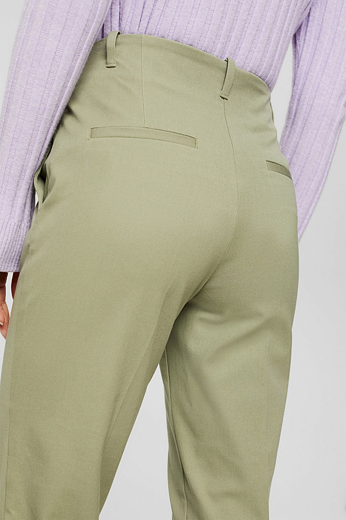 Elastyczne spodnie z mieszanki bawełnianej, LIGHT KHAKI, detail image number 5