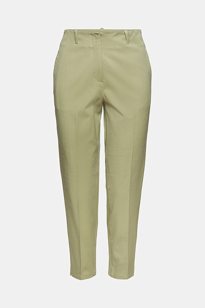 Elastyczne spodnie z mieszanki bawełnianej, LIGHT KHAKI, detail image number 7