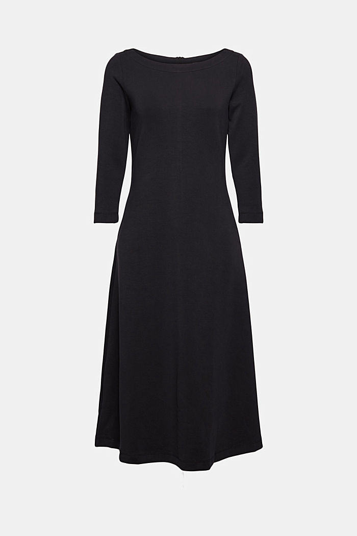 Met TENCEL™: zachte jurk van scuba, BLACK, detail image number 6