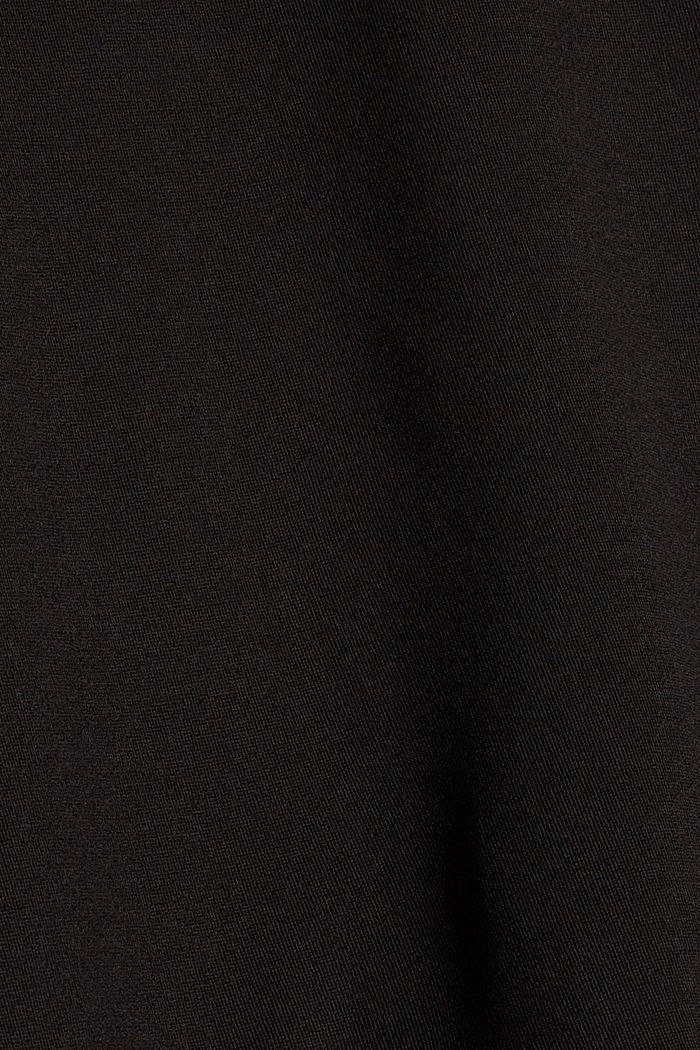 Dzianinowa sukienka do kolan z falbaną u dołu, BLACK, detail image number 4