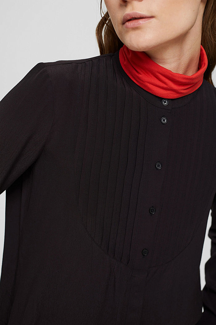 Hiuslaskoksellinen pusero, LENZING™ ECOVERO™, BLACK, detail image number 2