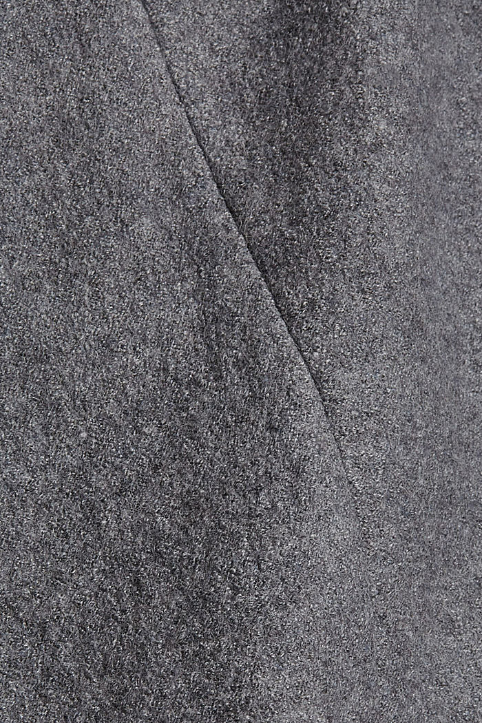 Wolmix: bouclé jas met opstaande kraag, GUNMETAL, detail image number 4