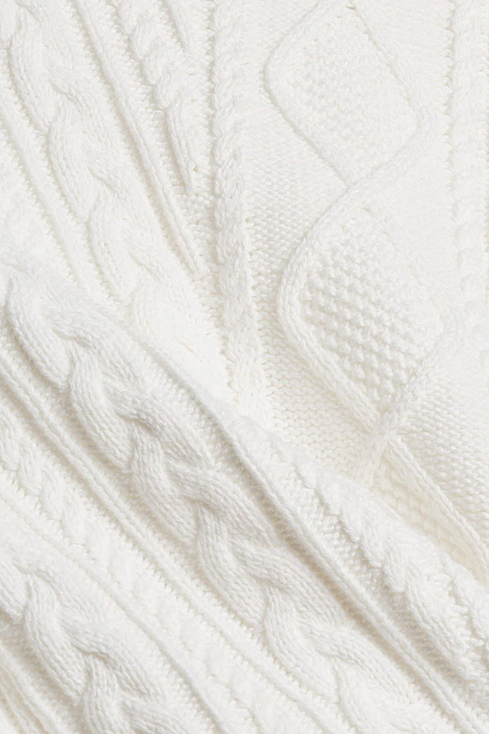 Pullover aus Musterstrick, Organic Cotton, OFF WHITE, detail image number 4