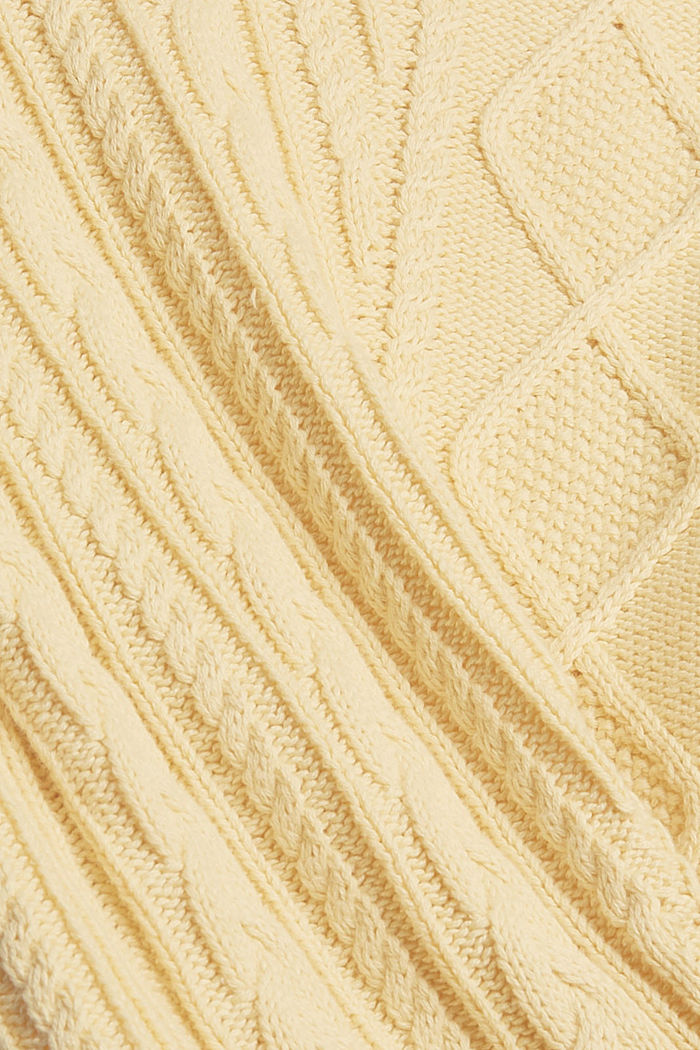 Trui met gebreide patronen, organic cotton, PASTEL YELLOW, detail image number 4