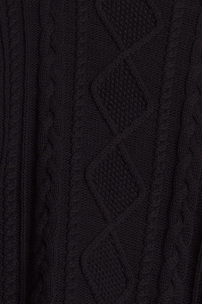 Kardigan z dzianiny z wzorem, bawełna organiczna, BLACK, detail image number 4
